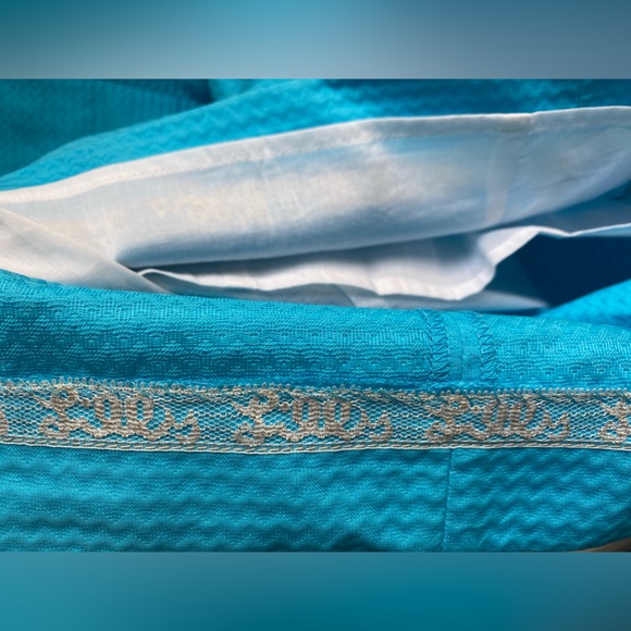 Lilly Pulitzer Bentley Shift Dress Searulean Blue Gold Embroidered Size 10 - Picture 7 of 13